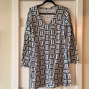 Mahi Gold long sleeved cotton shift dress